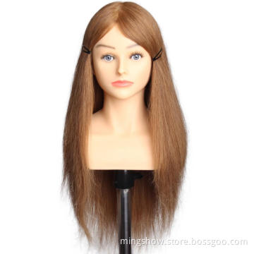human hair mannequins female head with tripod